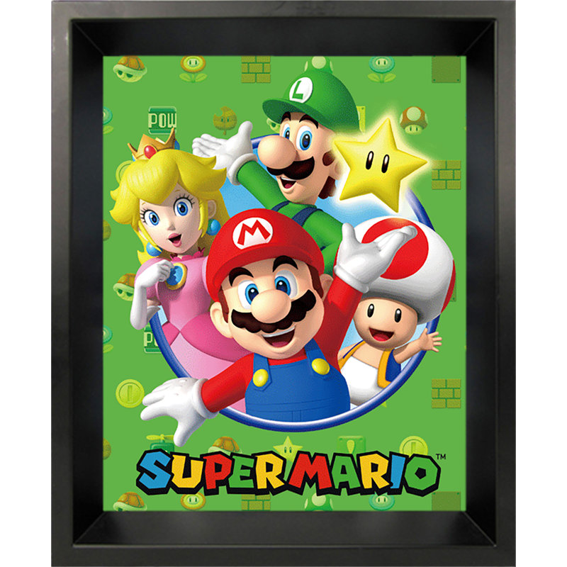 Ebern Designs Super Mario - Cast Lenticular 8x10 3D Shadowbox